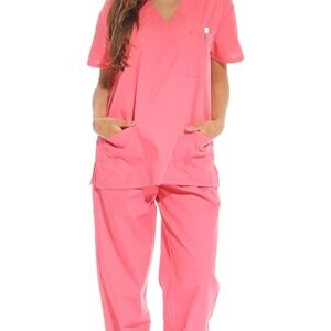 🔥 NWT Just Love Pink Scrub Set women’s 2XL